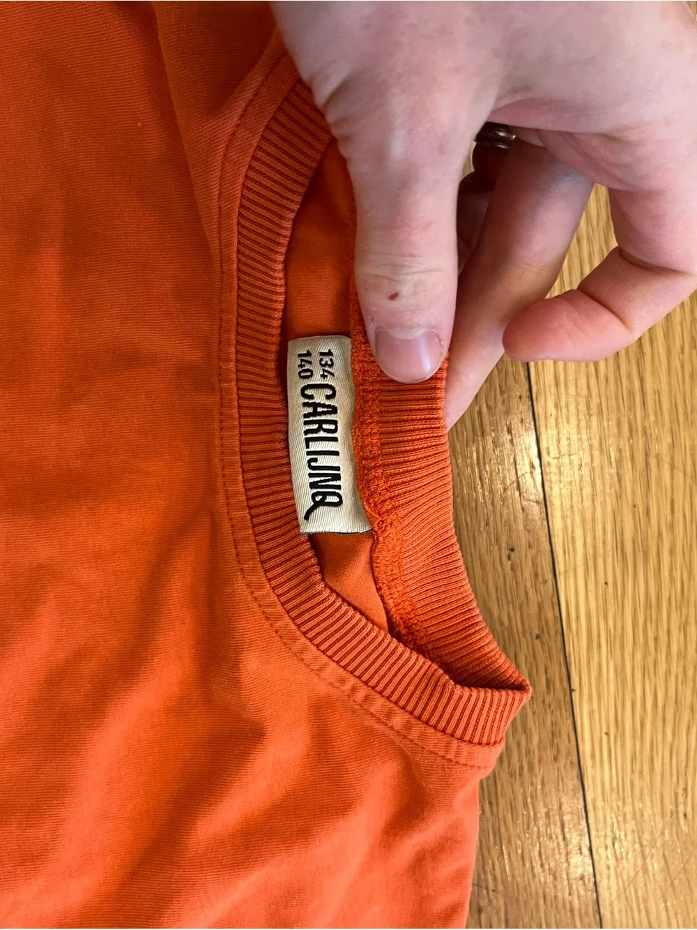 Girls' Orange Heart Graphic Tank with Elastic Hem